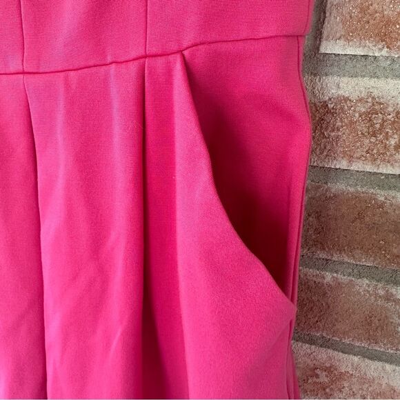 Trina Turk Sunnie A Line Dress Barbie Pink Women’s 2 Pockets Keyhole Party - Picture 11 of 11